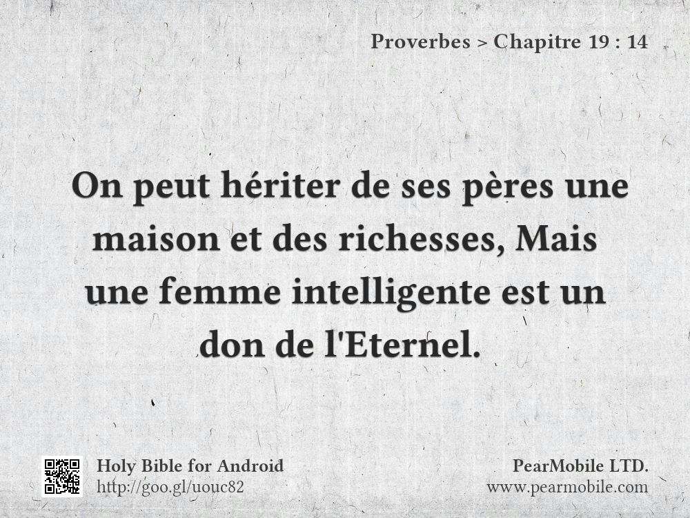 Proverbes, Chapitre 19:14